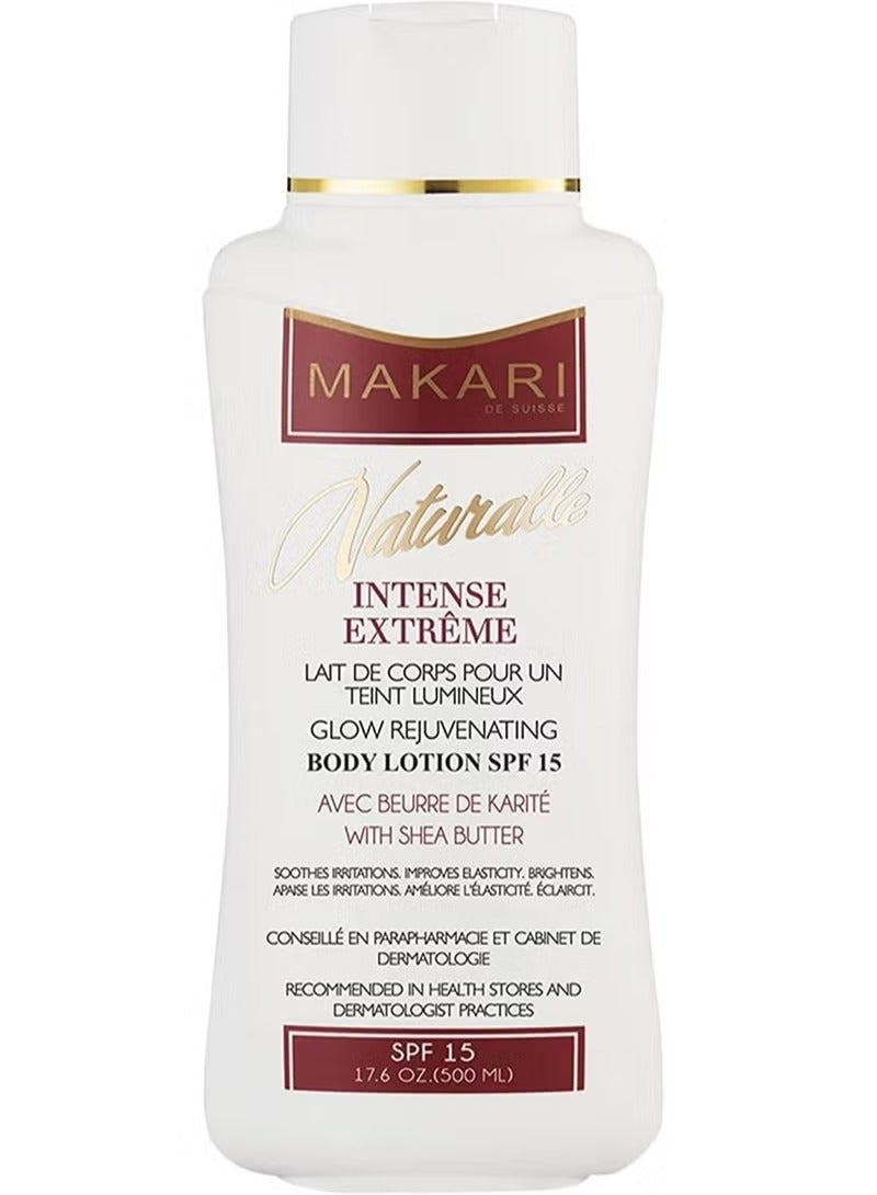 Naturalle Intense Extreme BODY Lotion Lightening, Toning And Moisturizing Body Cream With Shea Butter & SPF 15 – Anti-Aging And Whitening Treatment for Dark Spots Acne Scars And Wrinkles 500 ML